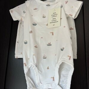 Organic Cotton Nautical Print Baby Onesie and Shorts